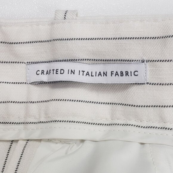 Madewell Superwide-Leg Trouser in Pinstripe Linen Blend Womens 4 Ivory Black - Picture 13 of 16